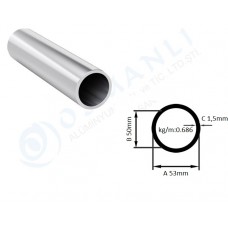 Alüminyum Boru Dış Çap 53mm X Et Kalınlık 1.5mm